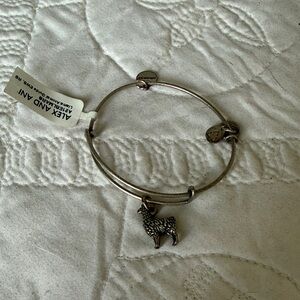 Alex and Ani Silver Llama Charm Expandable Bangle